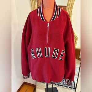 Men’s Rhude  quarter zip varsity sweatshirt, size XL